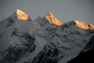 34 Gasherbrum II, Gasherbrum III North Faces At Sunset From Gasherbrum North Base Camp In China.jpg
